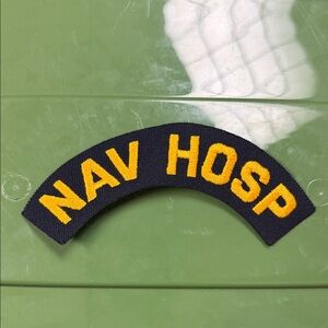 NAV HOSP embroidered naval Patch with Yellow Lettering